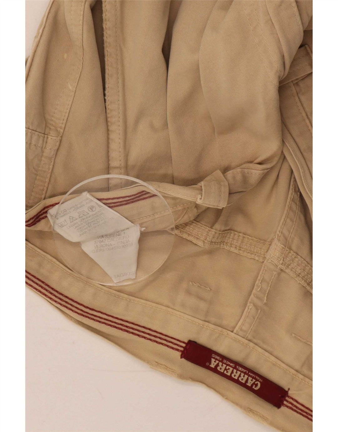 Carrera Mens Cargo Shorts Grande W36 Algodão Bege