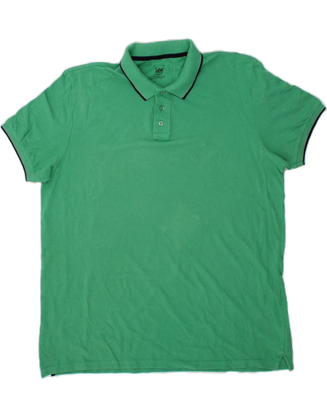 LEE Mens Regular Fit Polo Shirt 2XL Green Cotton Vintage Lee and Second-Hand Lee from Messina Hembry 