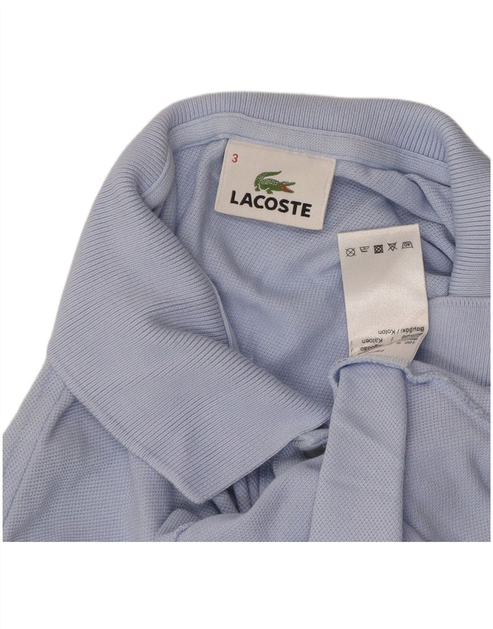 Camisa polo masculina Lacoste tamanho 3 pequeno algodão azul