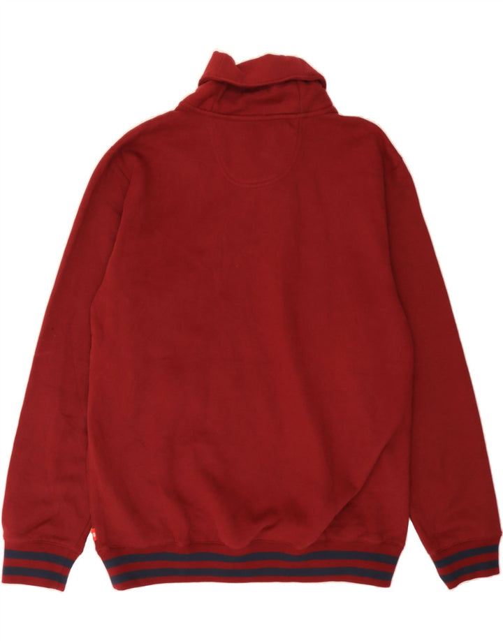IZOD Mens Shawl Neck Sweatshirt Jumper Large Burgundy Cotton Vintage Izod and Second-Hand Izod from Messina Hembry 