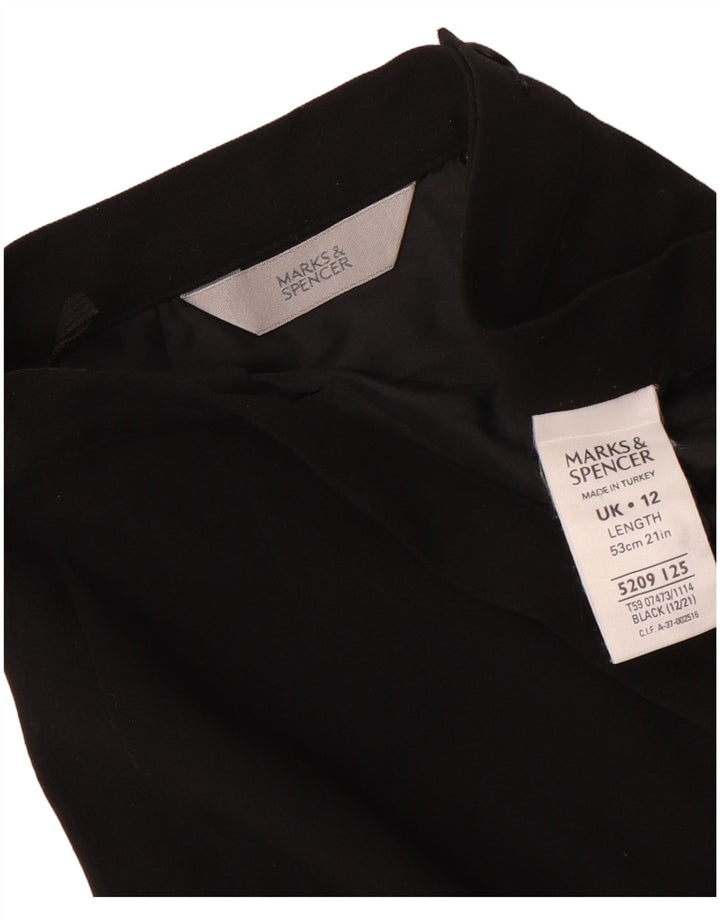 Saia lápis feminina Marks & Spencer UK 12 médio W28 poliéster preto