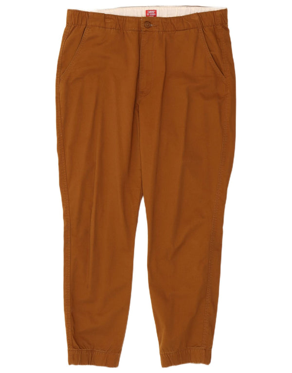 Calça jogger masculina Levi's Chino grande W36 L28 algodão marrom