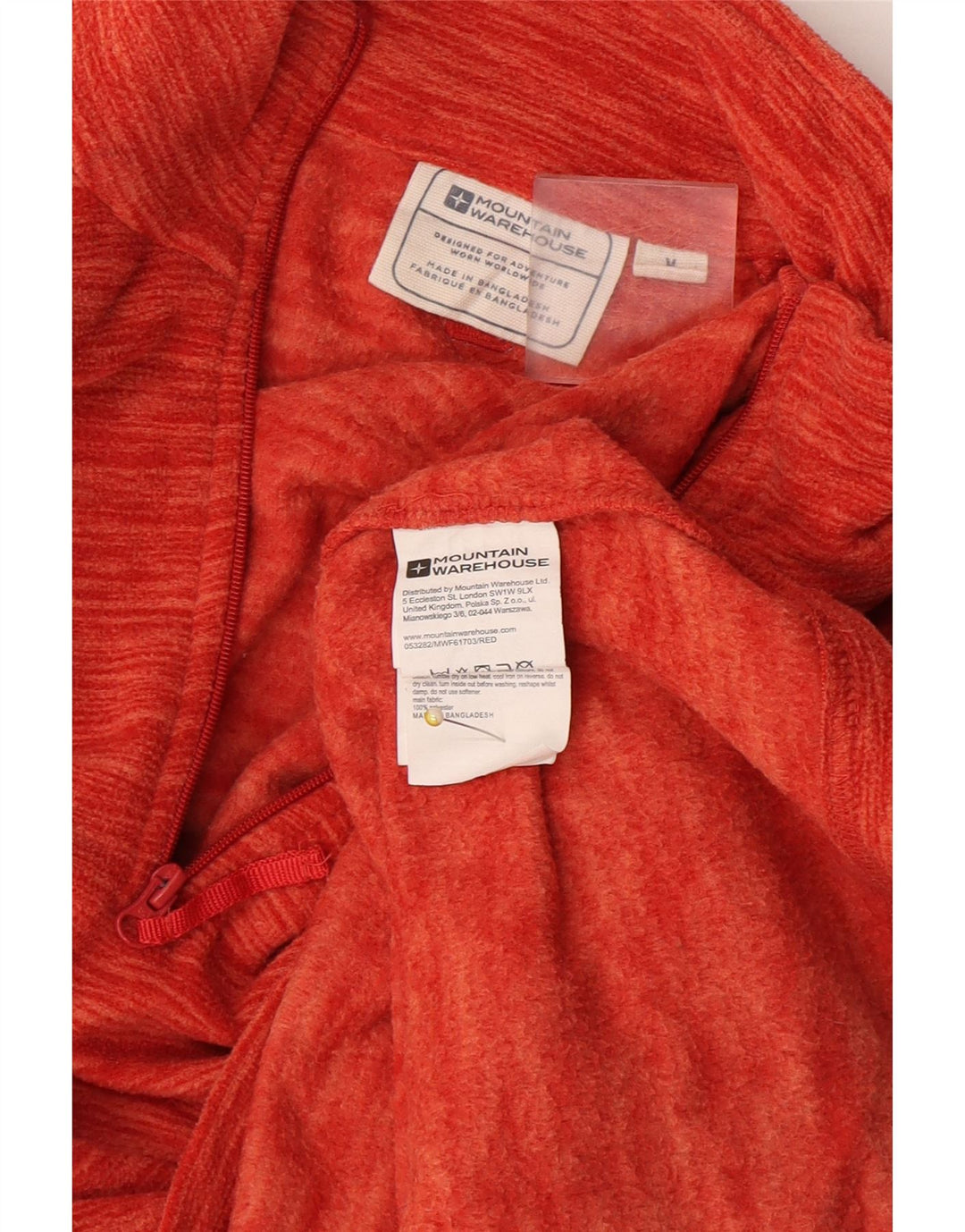 Suéter de lã masculino Mountain Warehouse com zíper e gola média laranja salpicado