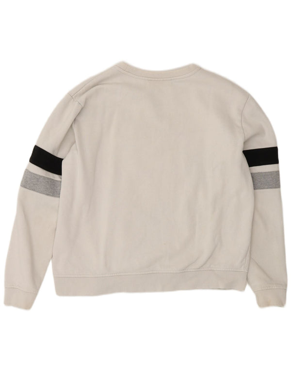 Fila moletom gráfico masculino jumper médio branco colorblock algodão