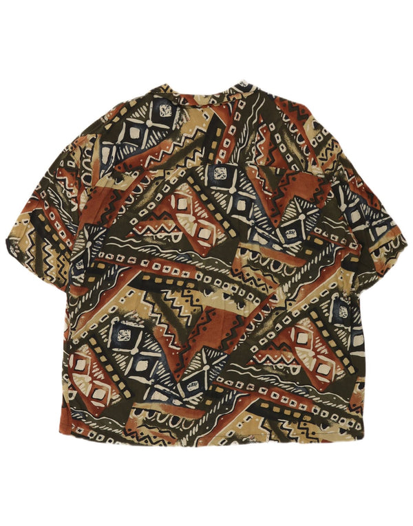 Pull & Bear Mens Hawaiian Short Sleeve Shirt XL Multicoloured Geometric