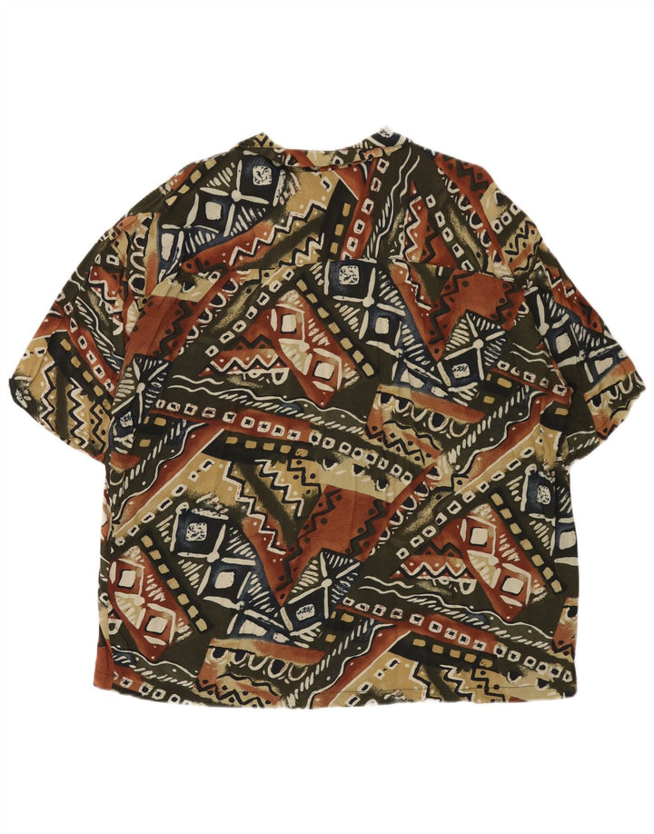Camisa havaiana masculina de manga curta Pull & Bear XL multicolorida geométrica