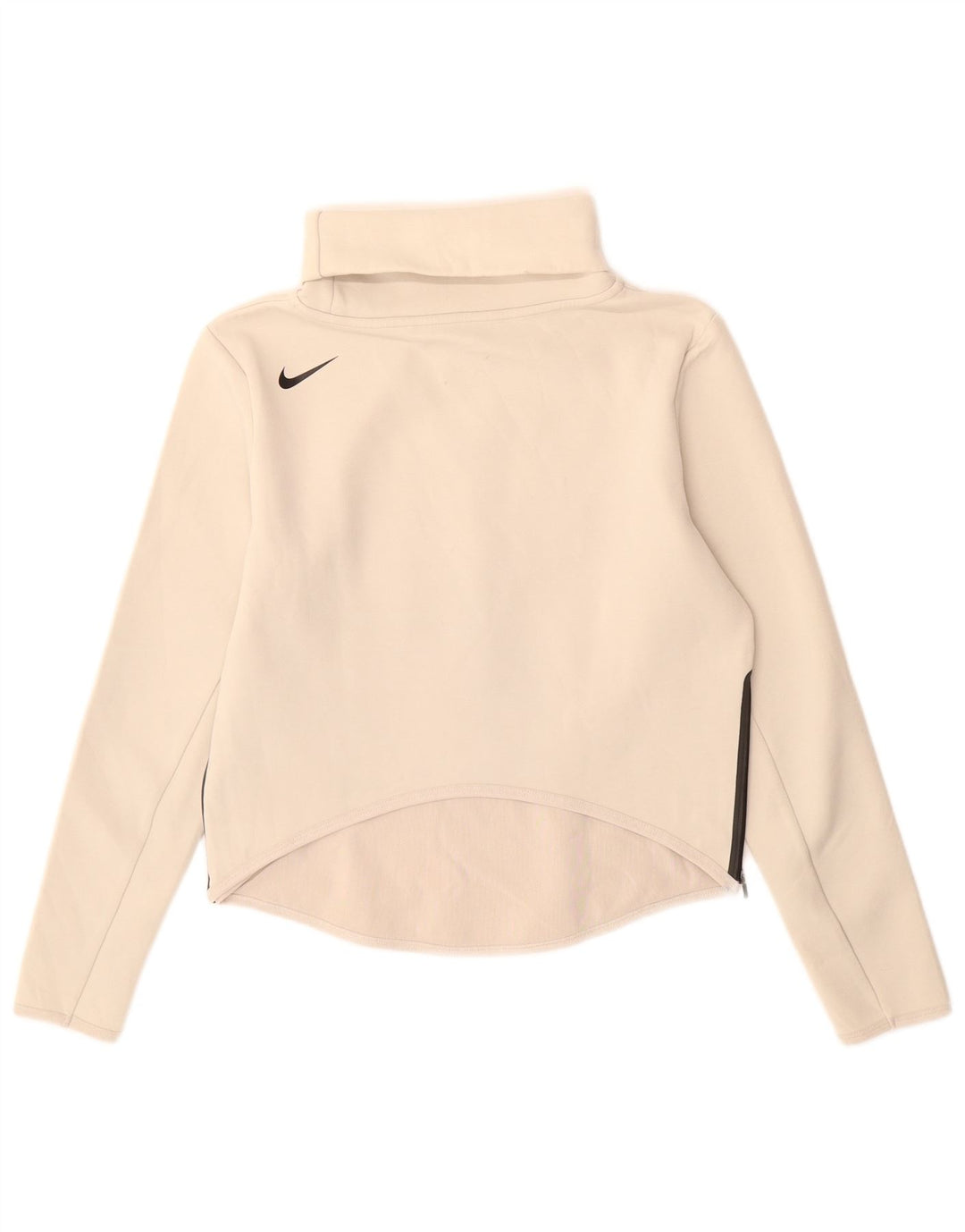 Nike Womens Dri Fit Oversized Roll Neck Moletom Jumper Reino Unido 6 XS Bege