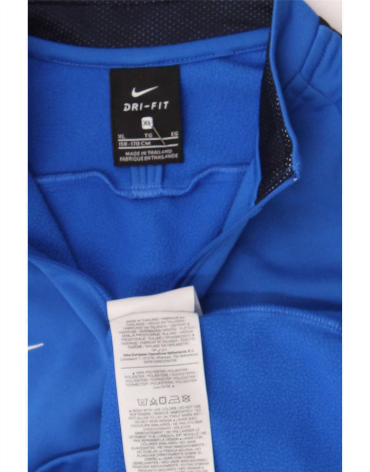 Nike Meninos Zip Neck Pullover Treino Top 13-14 Anos XL Azul Colourblock