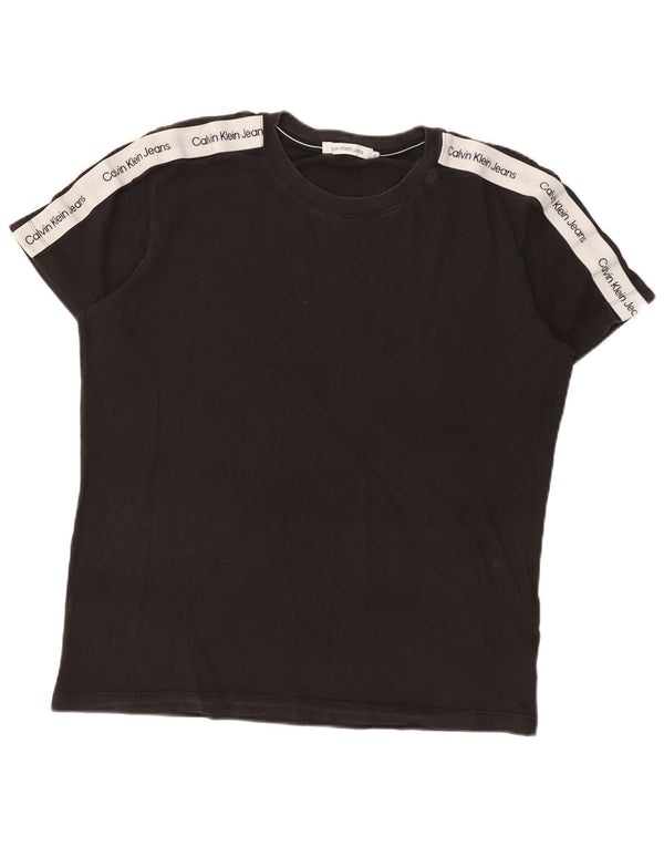 Calvin Klein Jeans Camiseta masculina gráfica Top XL preto algodão clássico