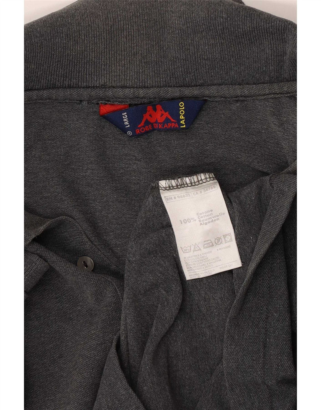 Camisa polo masculina Kappa grande algodão cinza