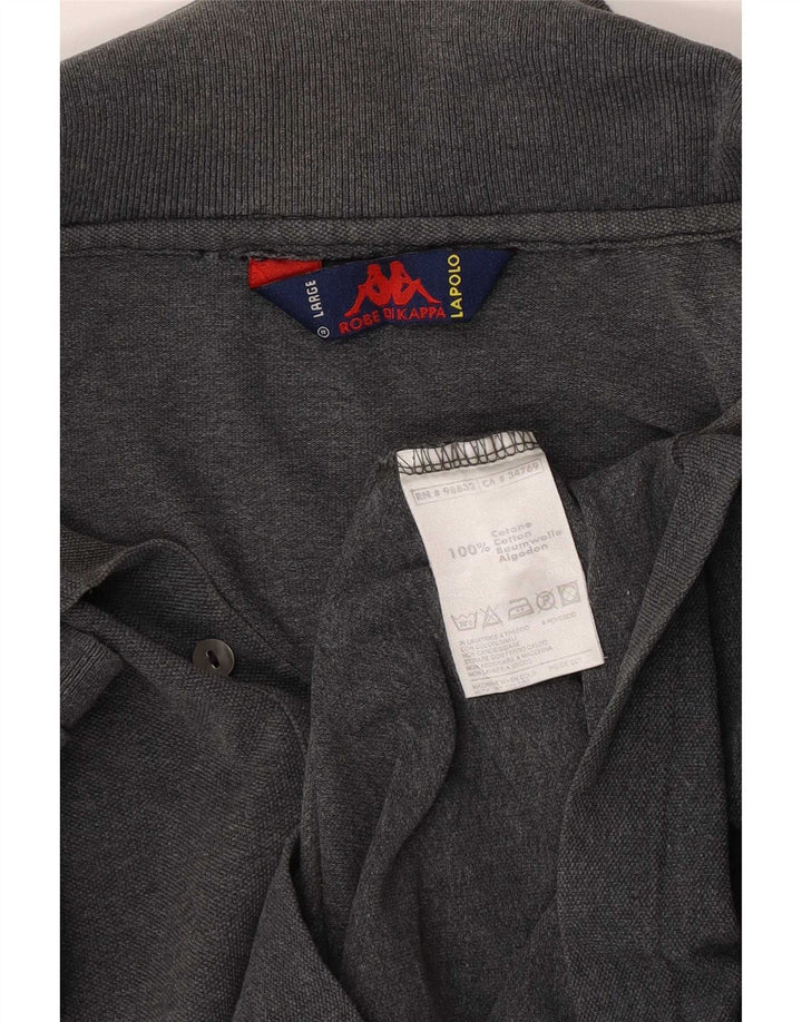 Camisa polo masculina Kappa grande algodão cinza