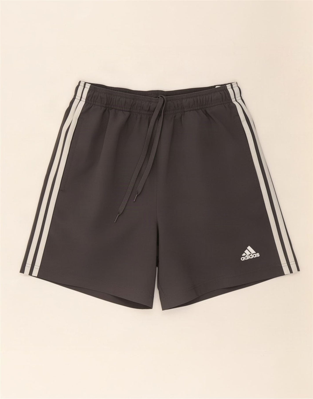 Shorts esportivos masculinos Adidas grande poliéster cinza
