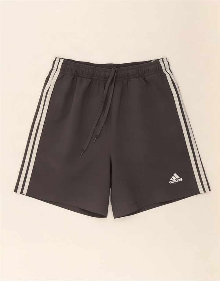 Shorts esportivos masculinos Adidas grande poliéster cinza