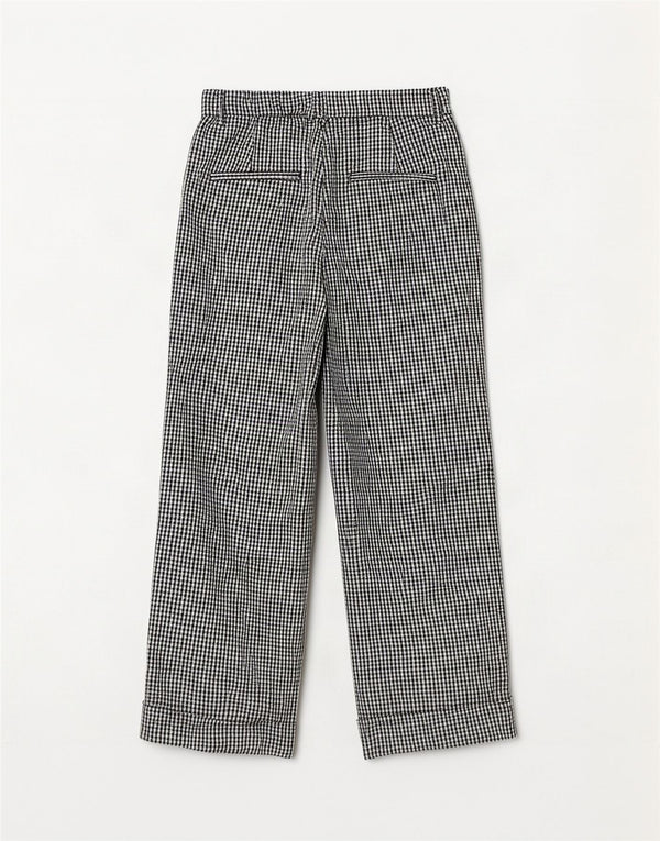 Calça feminina Zara cintura alta cortada pequena W26 L25 preta houndstooth