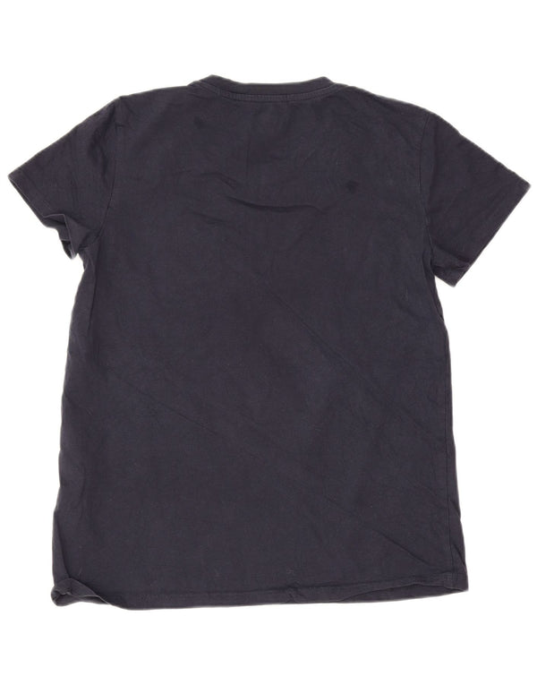 Camiseta feminina gráfica Levi's UK 10 pequena algodão floral azul marinho