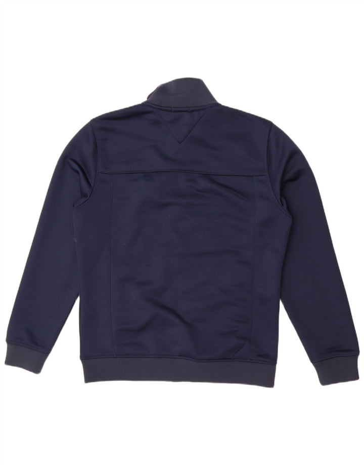 Tommy Hilfiger Jaqueta masculina de agasalho médio azul marinho bloco colorido