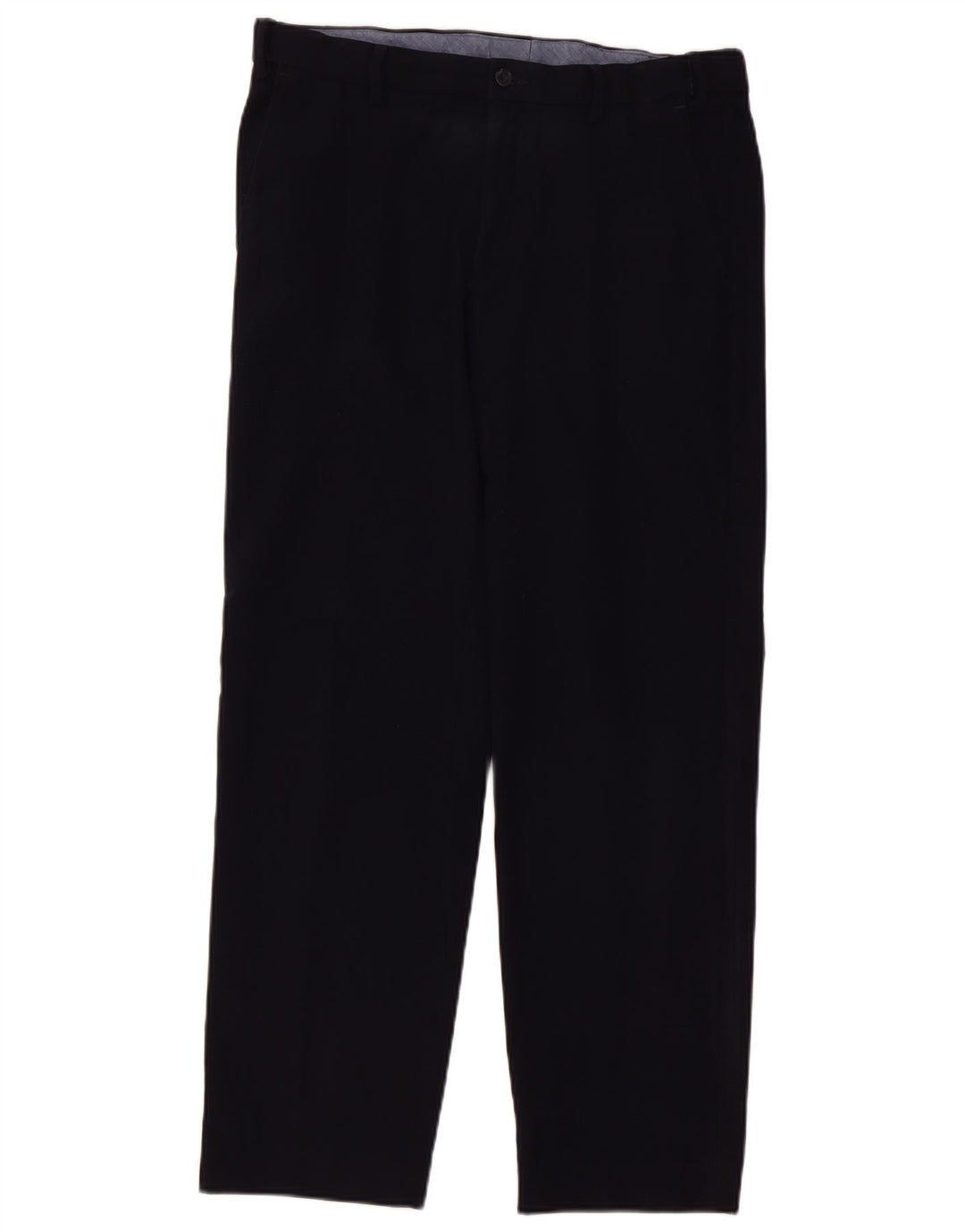 Calça masculina reta regular Marks & Spencer W34 L31 azul marinho