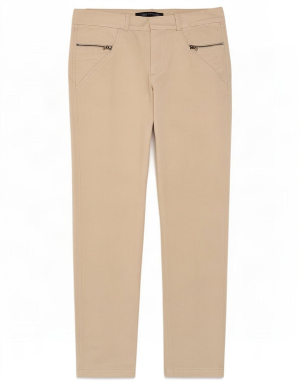 Zara Calça feminina casual slim média W28 L28 branca