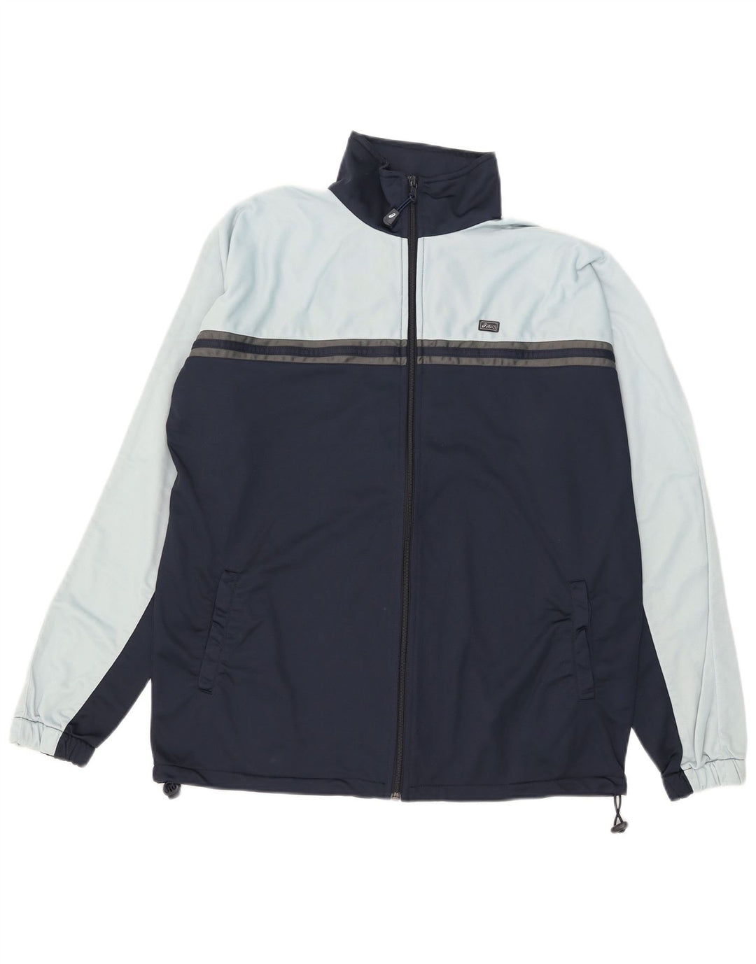 Asics Mens Tracksuit Top Jacket Grande Azul Colourblock Poliéster