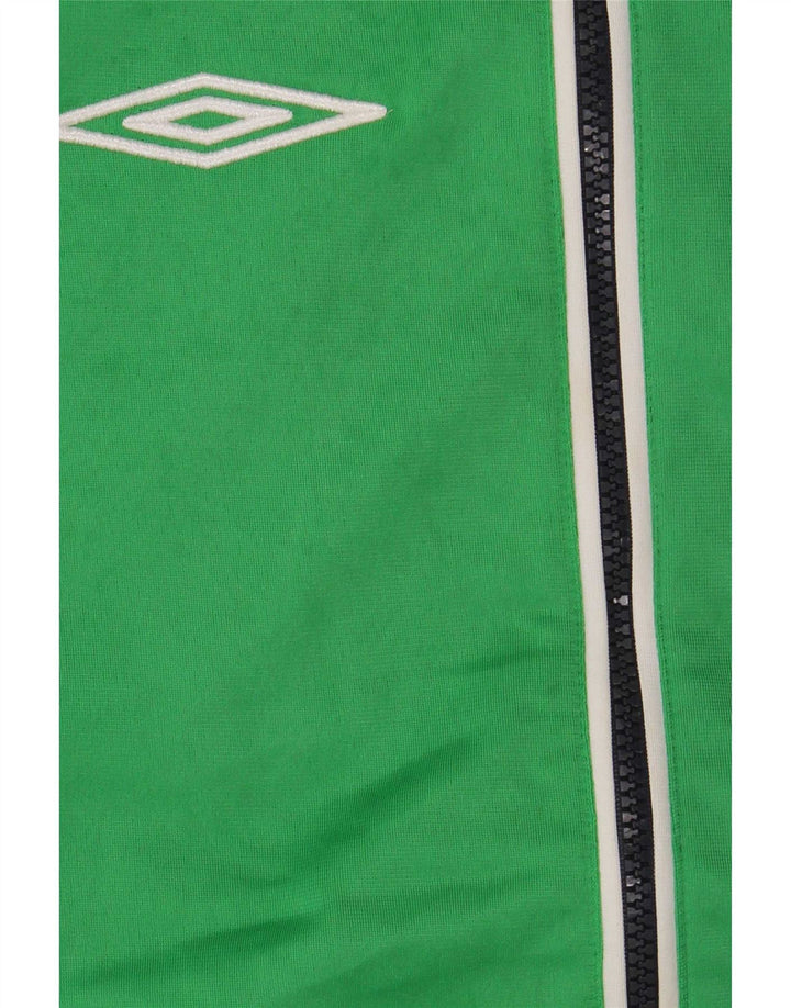 Jaqueta masculina de agasalho gráfico da Umbro, poliéster colorblock verde médio