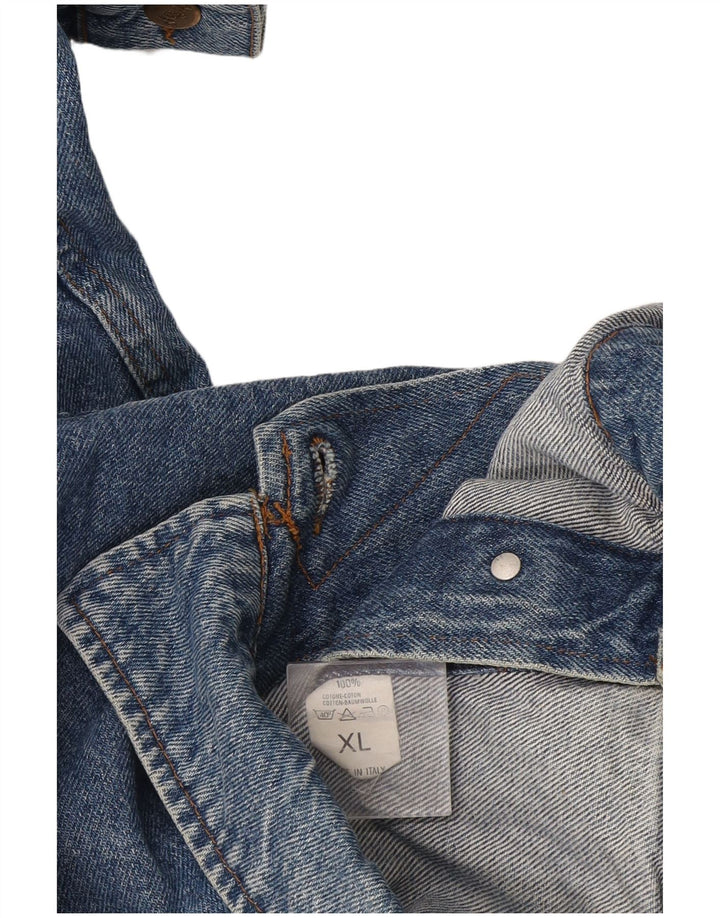 Jaqueta jeans masculina vintage UK 42 XL algodão azul
