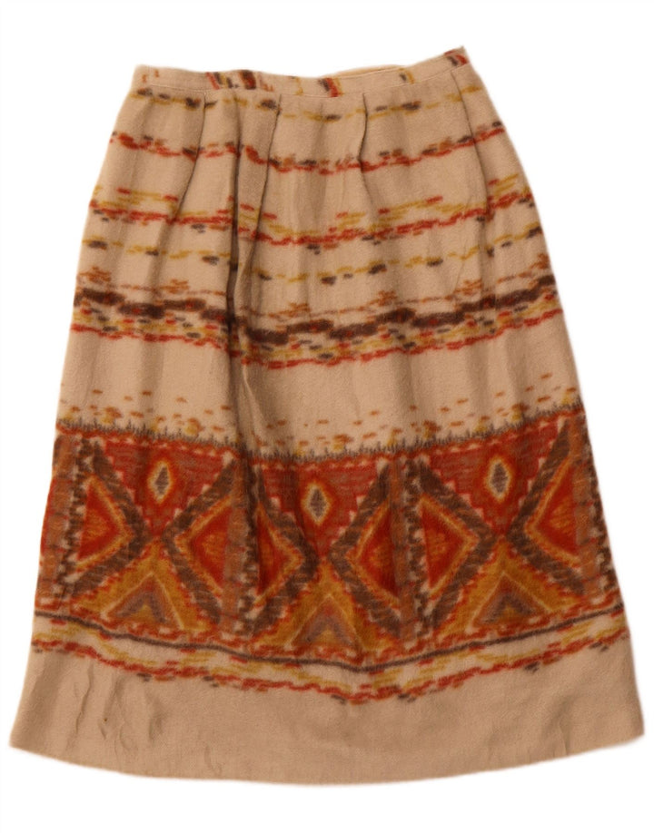 Saia feminina VINTAGE linha A W28 médio bege geométrico