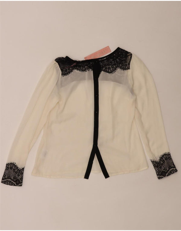 Blusa feminina Lipsy UK 12 poliéster floral branco médio