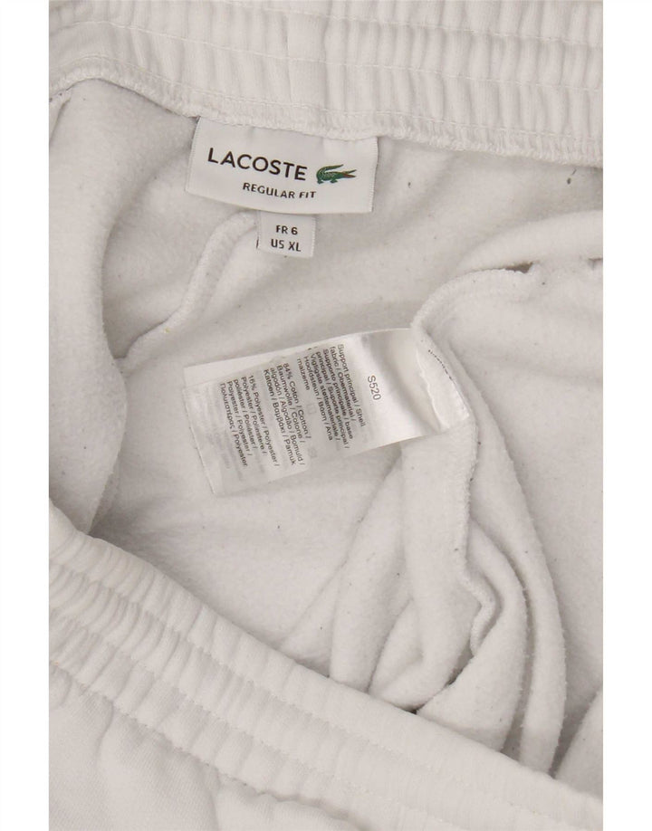 Shorts esportivos masculinos Lacoste Regular Fit tamanho 6 XL algodão branco