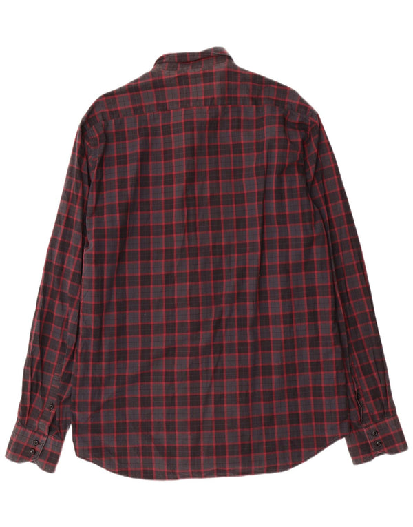 Camisa masculina Conte of Florence 2XL algodão xadrez vermelho