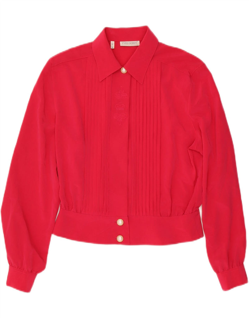YVES GORIN Womens Shirt Blouse IT 42 Medium Pink Polyester Vintage Yves Gorin and Second-Hand Yves Gorin from Messina Hembry 