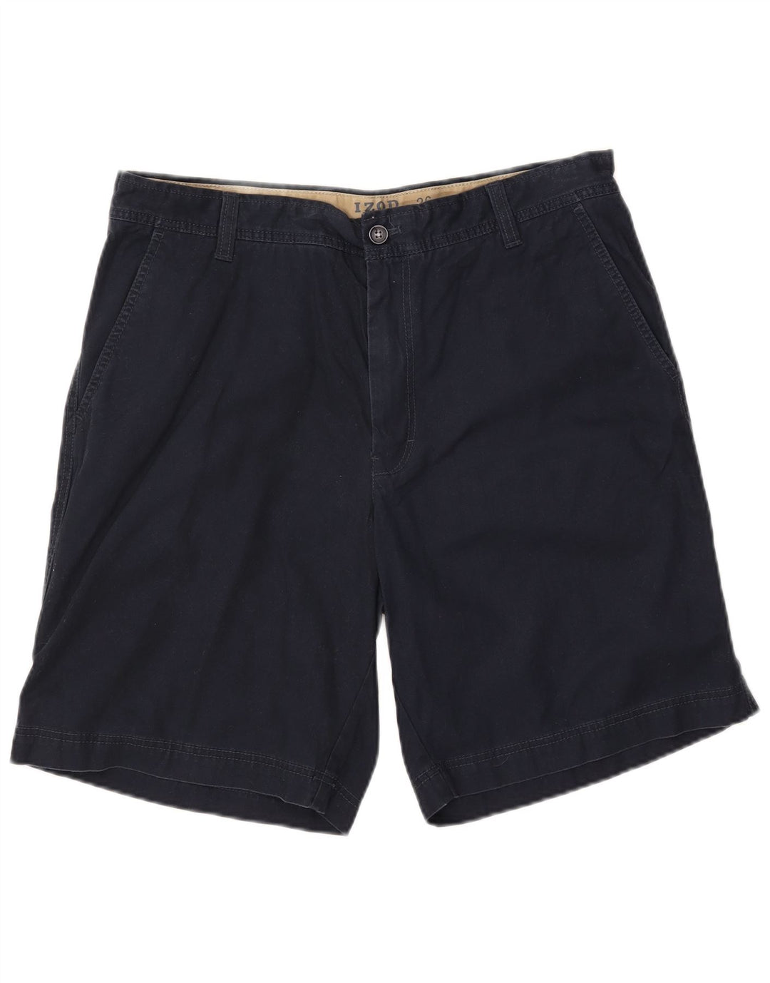 Shorts chino masculino IZOD água salgada W36 grande algodão azul marinho