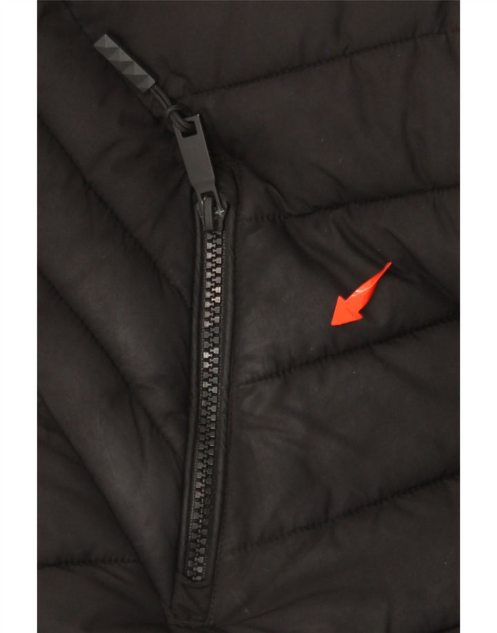 Casaco acolchoado feminino SUPERDRY UK 12 poliéster preto médio