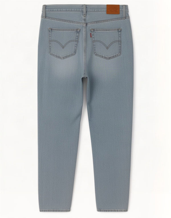 Calça jeans feminina Levi's cintura alta solta ajuste cônico W29 L27 algodão azul