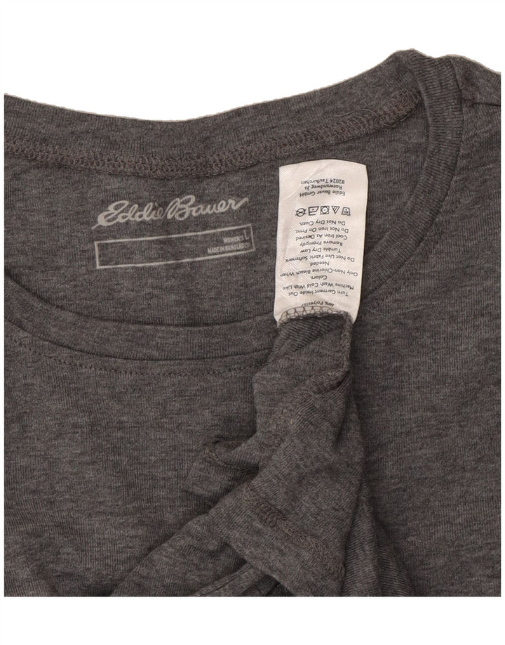 EDDIE BAUER Womens T-Shirt Top UK 14 Large Grey Cotton Vintage Eddie Bauer and Second-Hand Eddie Bauer from Messina Hembry 