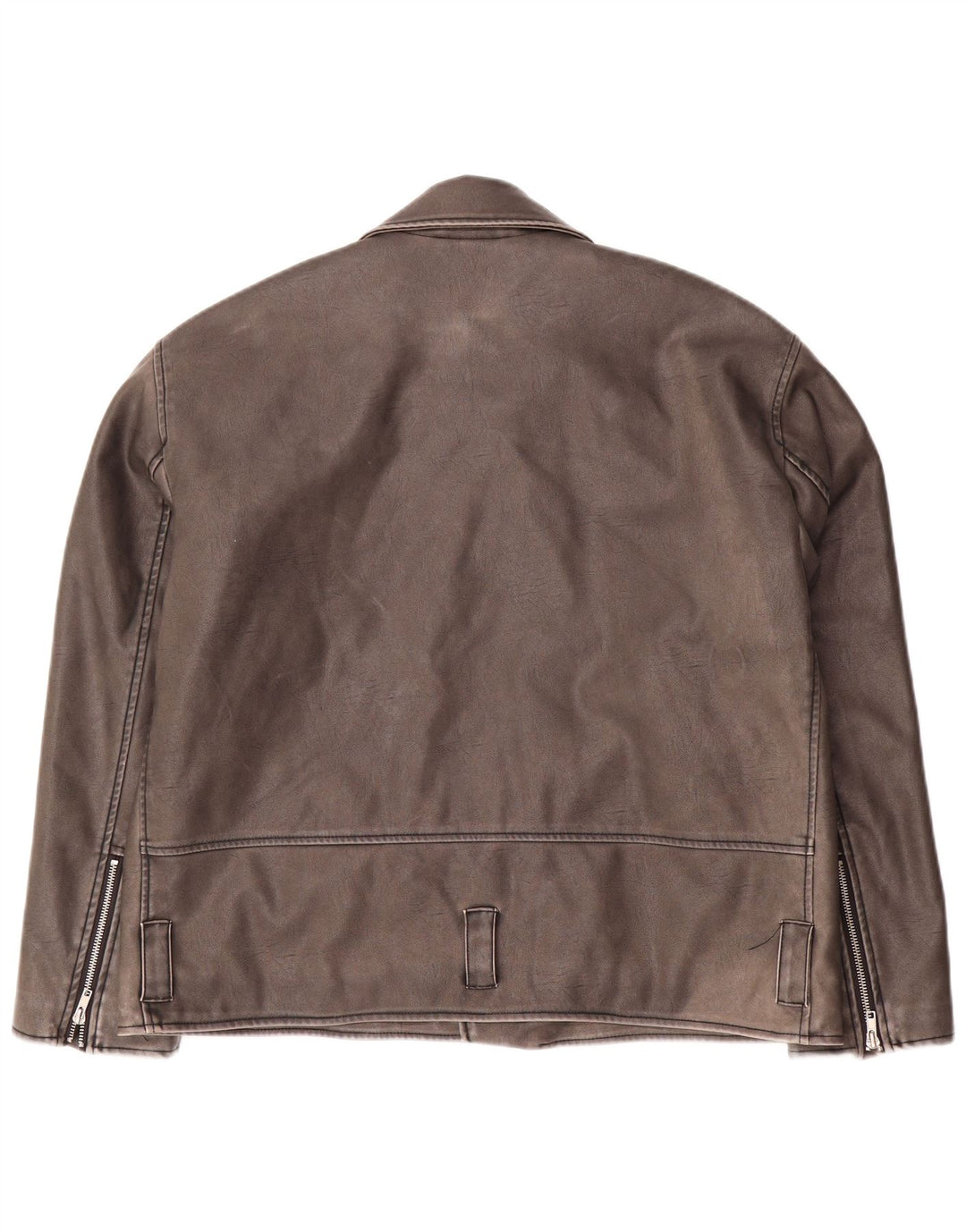 Jaqueta masculina de couro sintético URBAN OUTFITTERS UK 38 cinza médio