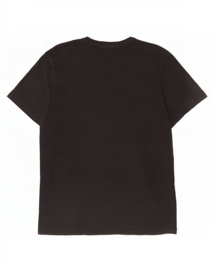 Camiseta masculina Jack Wills Classic Fit gráfica top médio algodão preto