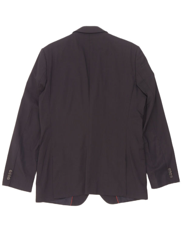 Jaqueta blazer masculina Hugo Boss com 2 botões Reino Unido 50 grande lã azul marinho