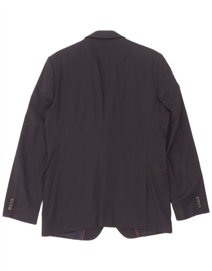 Jaqueta blazer masculina Hugo Boss com 2 botões Reino Unido 50 grande lã azul marinho