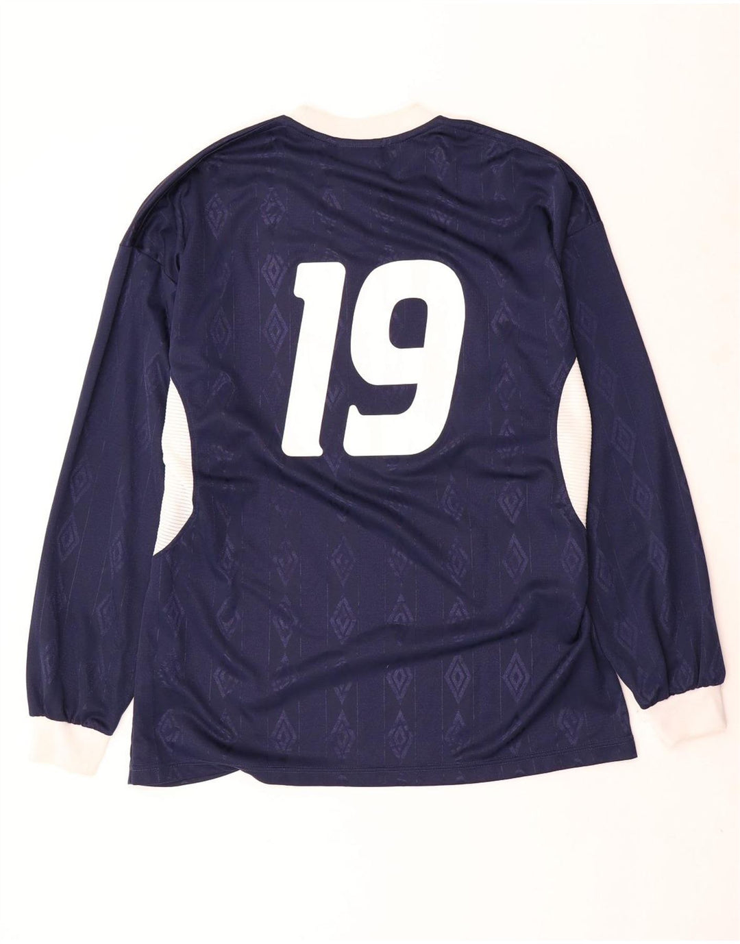 Top gráfico masculino Umbro manga comprida XL azul marinho poliéster geométrico