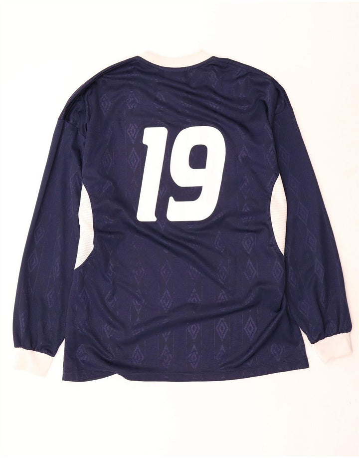 Top gráfico masculino Umbro manga comprida XL azul marinho poliéster geométrico