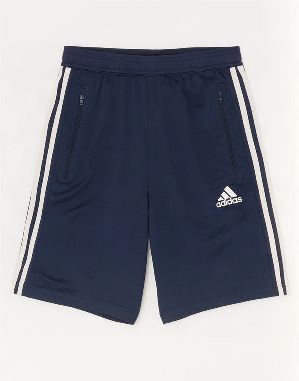 Shorts esportivos masculinos Adidas pequenos poliéster azul marinho