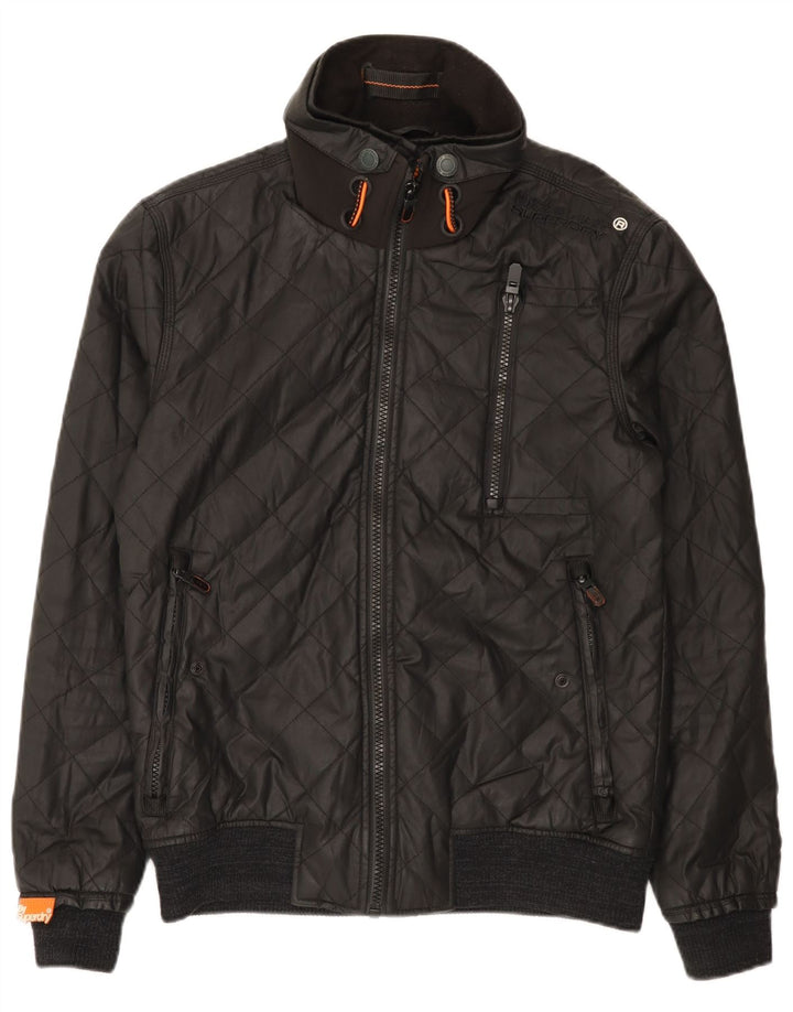 Jaqueta bomber acolchoada masculina Superdry UK 40 grande nylon preto