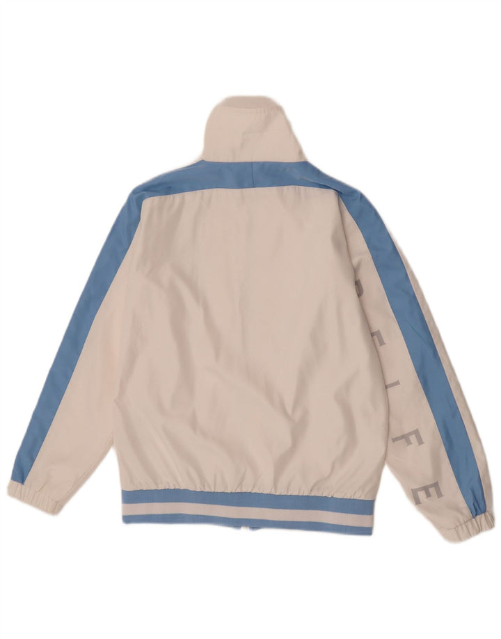 Belfe Mens Graphic Tracksuit Top Jacket Pequeno Poliéster Colorblock Branco