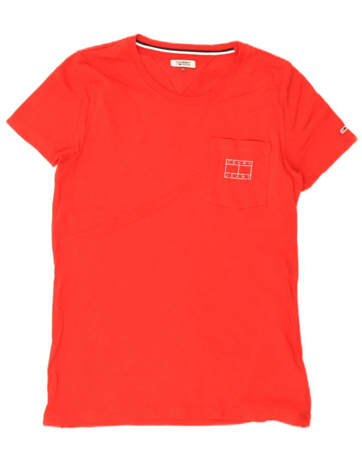 Tommy Hilfiger Camiseta masculina grande de algodão vermelho