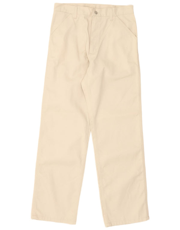 Carhartt Mens Straight Chino Calças W34 L34 Off White Poliéster