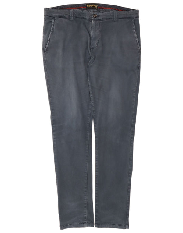 Calça chino masculina Refrigiwear IT 52 XL W36 L32 algodão azul marinho