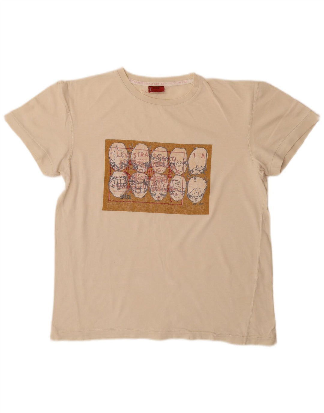 Camiseta feminina gráfica Levi's Top UK 14 médio bege