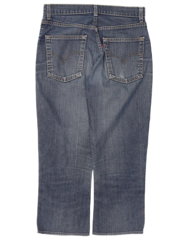 Jeans femininos Levi's 525 recortados W28 L23 algodão azul