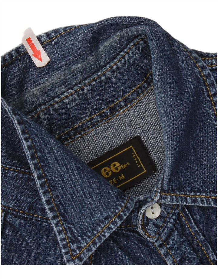 Camisa jeans masculina Lee algodão azul médio
