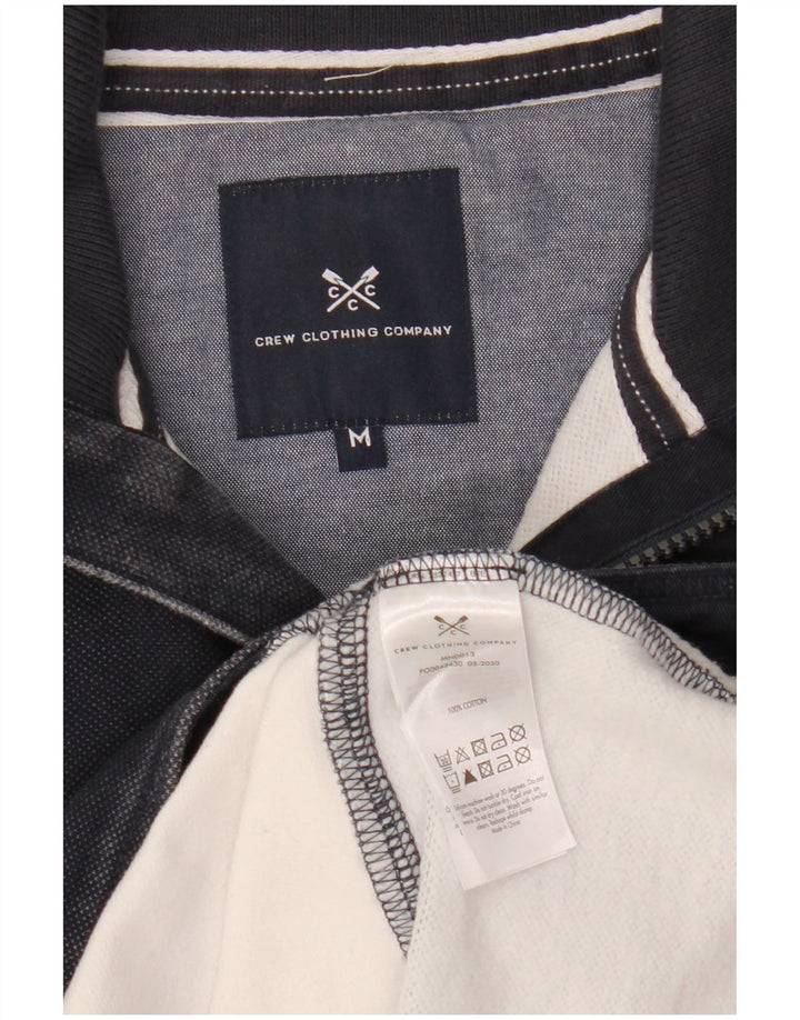 CREW CLOTHING Suéter masculino com gola e zíper médio listrado azul marinho